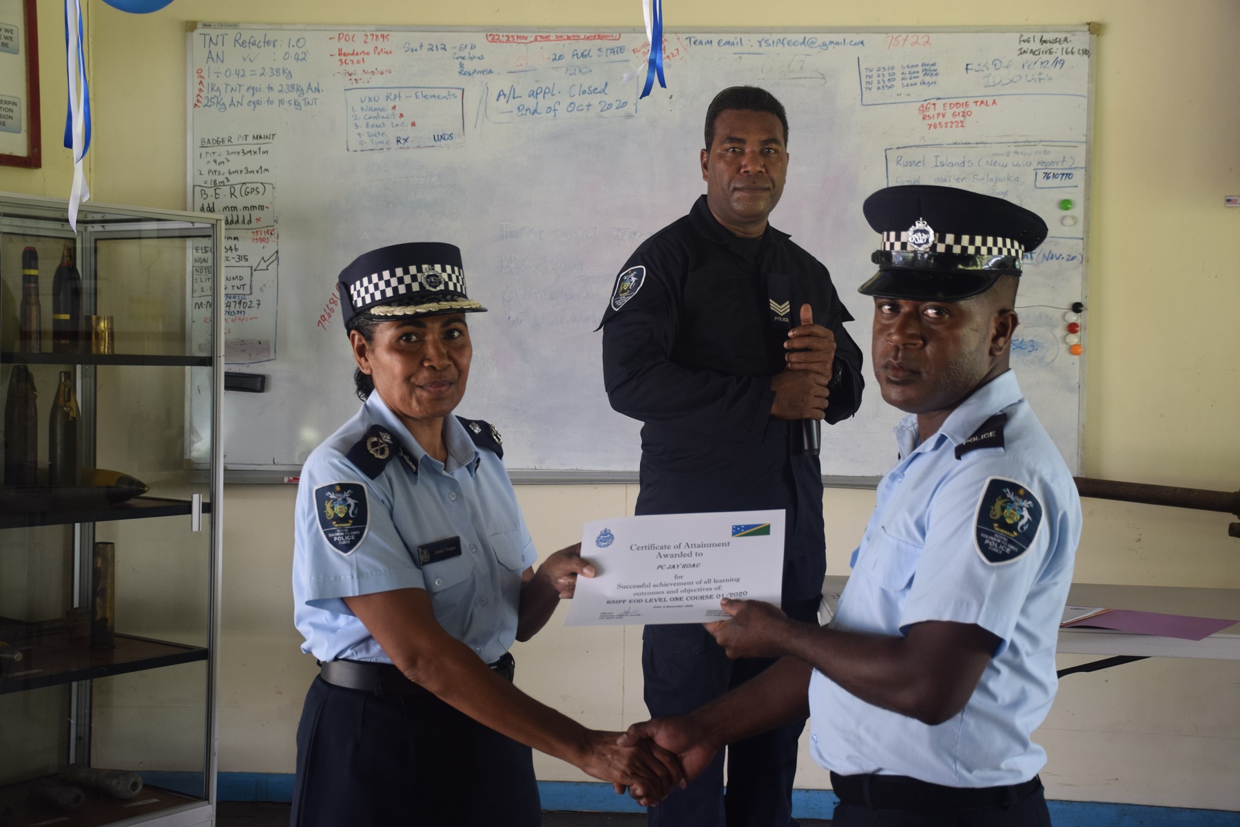 Nine RSIPF officers graduate with EOD International Mine Action